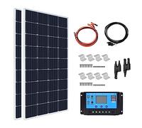 RayGenius Kit De Panneaux Solaires Monocristallins De 800w, Modules Pv à Haut Rendement pour Les Applications RéSidentielles ExtéRieures, Le Camping, Les Yachts, Les Caravanes,2x300W