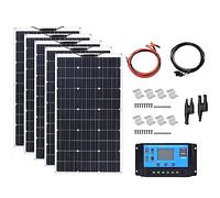 RayGenius Kit De Panneaux Solaires Monocristallins De 800w, Modules Pv à Haut Rendement pour Les Applications RéSidentielles ExtéRieures, Le Camping, Les Yachts, Les Caravanes,5x300W