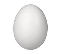 Rayher 30168000 Œuf en polystyrène expansé (PSE), blanc, 26 cm, 1 pce., séparable, creux, arts créatifs, décorations, Pâque, printemps, œuf surprise, cadeau