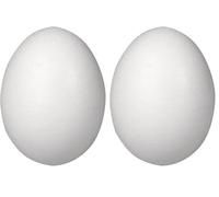 Rayher 30168000 Œuf en polystyrène expansé (PSE), blanc, 26 cm, 1 pce., séparable, creux, arts créatifs, décorations, Pâque, printemps, œuf surprise, cadeau (Lot de 2)