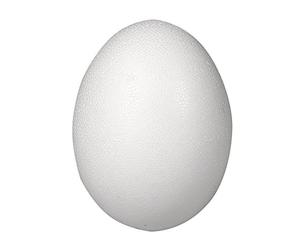 Rayher 30168000 Œuf en polystyrène expansé (PSE), blanc, 26 cm, 1 pce., séparable, creux, arts créatifs, décorations, Pâque, printemps, œuf surprise, cadeau