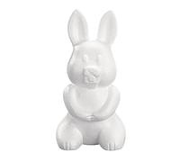 Rayher 3321000 Lapin en polystyrène, 23 cm, Blanc/Jardin Opulent, średni