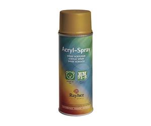 Rayher 34145620 Spray peinture acrylique, or, brillant, 200 ml, base aqueuse, surfaces multiples, décoration et rénovation d’objets