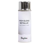 Rayher 34424606 vernis en spray métallique, bombe de peinture, 200ml, argent