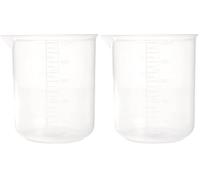 Rayher 34458000 Verre doseur, bécher gradué, 500ml, 1 pce, plastique blanc transparent, rigide, 90mm ø, 100X107mm, mesure de liquide, graduations en ml, multi-usage, Stable (Lot de 2)