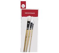 Rayher 37316000 Set de pinceaux pour Découpage, 3 pinceaux Plats en Polystyrène