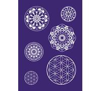 Rayher 45092000 Pochoir Mandala en plastique A4 - Pochoir avec Spatule - Bleu