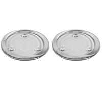 Rayher 46270000 Dessous de Verres AV Bordure & 3 Pieds, 10cm ø Verre Transparent (Lot de 2)