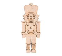 Rayher 46468505 Casse-noix bois FSCMixCred., av.oeillet, nature, 3x8cm, motif 1 face, sct.-LS 4pces