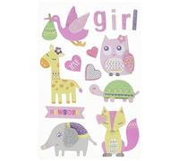 Stickers 3D naissance fille Multicolore G
