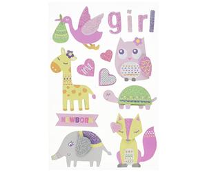 Rayher 50083262 3D sticker en papier Bébé, rose layette, 15pces, avec effets, sct.-LS