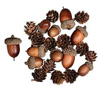 Rayher 55922000 Mélange Cônes de gland ass. 2-4cm, déco de noël plastique, 27pcs, Naturel