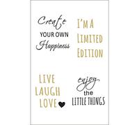 Rayher 60960000 Motifs autocollants déco Happy, noir/or