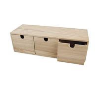 Rayher 6190300 Coffre en bois avec 3 tiroirs, armoire basse, 37,5 x 13 x 11,5 cm, Beige