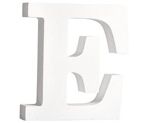 Rayher 62656000 lettre en bois MDF "E", p. décoration, 11cm épaisseur 2cm, blanc