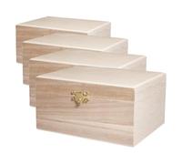Rayher 62687000 Boîte en bois FSC Mix Credit (Lot de 4)