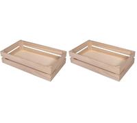 Rayher 62728000 caisse en bois+ 2 crochets aspect lattes, FSC Mix Credit, nature, 35.5 x 20.5 x 8.5 cm (Lot de 2)