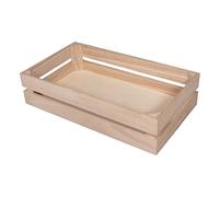 Rayher 62728000 caisse en bois+ 2 crochets aspect lattes, FSC Mix Credit, nature, 35.5 x 20.5 x 8.5 cm, Naturel
