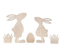 Rayher 62943505 Mot.bois Amis de Pâques av.oeuf,FSCMixCr, nature, en 5 pièces, 19,5x27,5cmsct.-LS 1kit