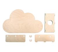 Rayher 62987505 Lampe murale « nuage », bois naturel FSCMixCred, kit 6 pces. à monter soi-même, 31X18,5X7,5cm, décoration chambre d’enfant, cadeau
