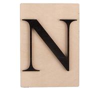Rayher 63092576 Tuile en bois Lettre N, 1 pce., FSC Mixed Credit, noir, 10,5 x 14,8 cm, épaisseur 4 mm, effet 3D, décoration d’intérieur, arts créatifs