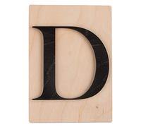 Rayher 63095576 Tuile en bois Lettre D, 1 pce., FSC Mixed Credit, noir, 10,5 x 14,8 cm, épaisseur 4 mm, effet 3D, décoration d’intérieur, arts créatifs