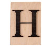 Rayher 63099576 Tuile en bois Lettre H, 1 pce., FSC Mixed Credit, noir, 10,5 x 14,8 cm, épaisseur 4 mm, effet 3D, décoration d’intérieur, arts créatifs