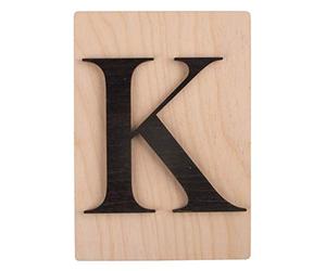 Rayher 63102576 Tuile en bois Lettre K, 1 pce., FSC Mixed Credit, noir, 10,5 x 14,8 cm, épaisseur 4 mm, effet 3D, décoration d’intérieur, arts créatifs