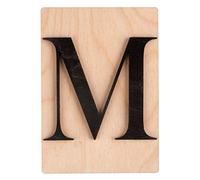 Rayher 63104576 Tuile en bois Lettre M, 1 pce., FSC Mixed Credit, noir, 10,5 x 14,8 cm, épaisseur 4 mm, effet 3D, décoration d’intérieur, arts créatifs
