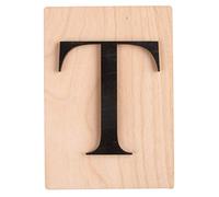 Rayher 63111576 Tuile en bois Lettre T, 1 pce., FSC Mixed Credit, noir, 10,5 x 14,8 cm, épaisseur 4 mm, effet 3D, décoration d’intérieur, arts créatifs