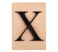Rayher 63115576 Tuile en bois Lettre X, 1 pce., FSC Mixed Credit, noir, 10,5 x 14,8 cm, épaisseur 4 mm, effet 3D, décoration d’intérieur, arts créatifs