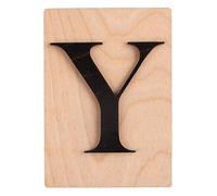 Rayher 63116576 Tuile en bois Lettre Y, 1 pce., FSC Mixed Credit, noir, 10,5 x 14,8 cm, épaisseur 4 mm, effet 3D, décoration d’intérieur, arts créatifs
