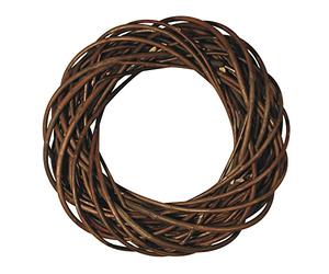Rayher 65007000 Couronne en osier brut, marron, non écorcé, matériau naturel, 1 pce., 25 cm Ø, 6 cm d’épaisseur, décoration d’intérieur, Noël, pâques, printemps, automne
