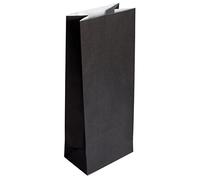Sac En Papier À Fond Plat, Noir, 10x24x6cm, 80g / M², 25 Pièces