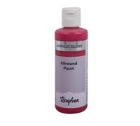Rayher Allround Paint Gloss Peinture acrylique univ. 80ml rouge cerise, 35085286