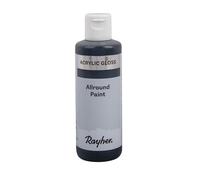 Rayher Allround Paint Gloss Peinture acrylique univers. fl. 80ml noir, 35085576