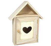 Rayher Armoire à clés À Cœur joie, boîte à clés bois FSCMixCred nature, 62405000, Marron, 26 x 20.5 x 5.5 cm, Petit