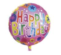 Rayher ballon gonflable anniversaire "Happy Birthday" aluminium 46cm ø, 87014000