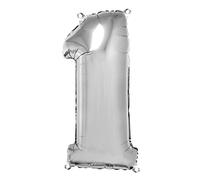 Rayher Ballon gonflable chiffre "1" p. div. occasions 96cm 1pc argenté, 87023606