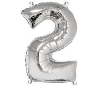 Rayher Ballon gonflable chiffre "2" p. div. occasions 96cm 1pc argenté, 87024606