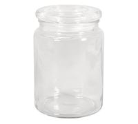 Rayher Bocal en verre blanc, transparent, 1 pce., 900ml, ø10cm, goulot ø7,5cm, H.14,5cm, avec couvercle, décoration, rangement, biscuits, bonbons-46048000