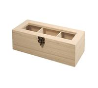 Rayher boîte à thé en bois fSC mixcredit, 3 compartiments, 21,5x 9x7cm, 62598000, Beige