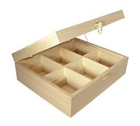 Rayher boîte à thé en bois naturel FSC Mix Credit 6 compartiments, 62408000, Marron