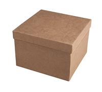 Rayher Boite de rangement, 1 pce, 15,5X15,5X10,5cm, papier-maché, 100% FSC recyclé, à personnaliser, arts créatifs, rangement, photos, souvenirs -71754000, Beige