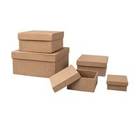 Rayher Boîtes de Rangement pap.m. FSC Rec. 100% carré 5pcs 5x5-14x14cm, 67383000