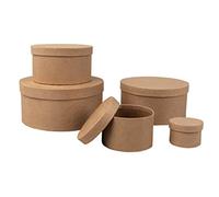 Rayher Boîtes de rangement rondes pap.m. FSC Rec. 100% 5pcs, 5-15cm ø., 67382000
