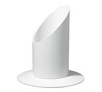 Rayher Bougeoir en métal, idéal pour les bougies coniques, les bougies à colonne, les bougies de table, les bougies de baptême et les bougies de communion - bougeoirs, chandeliers, lustres, ø 30 mm, blanc mat