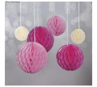 Rayher Boules en papier à suspendre, boules alvéolées décoratives 6 pc, 87079000