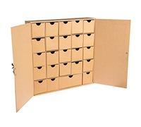 Calendr.De L'avent Pap.Mâché, Fscrec100%, Kraft, 29,6x29,6x6,5cm, Petite Armoire