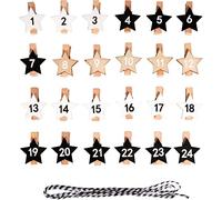 Rayher Calendrier de l'Avent Étoile sur pinces av. cordon, multicolore 46608999